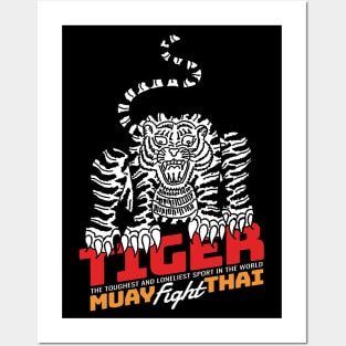 Muay Thai Fight Sak Yant Tiger Posters and Art